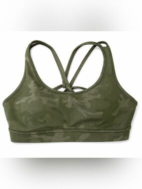 P'tula Olive Camo Crisscross Sports Bra